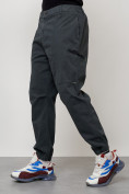 Купить Джинсы карго мужские с накладными карманами темно-серого цвета 2419TC, фото 6