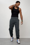 Купить Джинсы карго мужские с накладными карманами темно-серого цвета 2419TC, фото 9