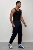 Купить Джинсы карго мужские с накладными карманами темно-синего цвета 2419TS, фото 10