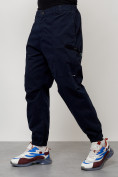 Купить Джинсы карго мужские с накладными карманами темно-синего цвета 2419TS, фото 2