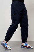 Купить Джинсы карго мужские с накладными карманами темно-синего цвета 2419TS, фото 3
