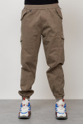 Купить Джинсы карго мужские с накладными карманами бежевого цвета 2420B, фото 5