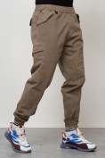 Купить Джинсы карго мужские с накладными карманами бежевого цвета 2420B, фото 7
