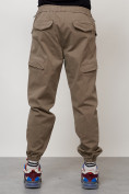 Купить Джинсы карго мужские с накладными карманами бежевого цвета 2420B, фото 8