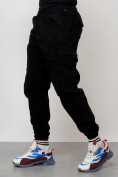 Купить Джинсы карго мужские с накладными карманами черного цвета 2420Ch, фото 2