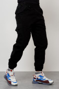 Купить Джинсы карго мужские с накладными карманами черного цвета 2420Ch, фото 3