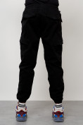 Купить Джинсы карго мужские с накладными карманами черного цвета 2420Ch, фото 4