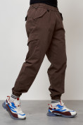 Купить Джинсы карго мужские с накладными карманами коричневого цвета 2420K, фото 6