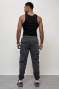 Купить Джинсы карго мужские с накладными карманами темно-серого цвета 2420TC, фото 4