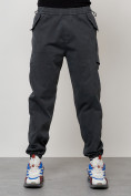 Купить Джинсы карго мужские с накладными карманами темно-серого цвета 2420TC, фото 5