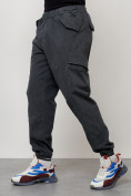 Купить Джинсы карго мужские с накладными карманами темно-серого цвета 2420TC, фото 6