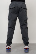 Купить Джинсы карго мужские с накладными карманами темно-серого цвета 2420TC, фото 8