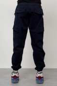 Купить Джинсы карго мужские с накладными карманами темно-синего цвета 2420TS, фото 4