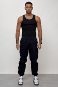 Купить Джинсы карго мужские с накладными карманами темно-синего цвета 2420TS, фото 8
