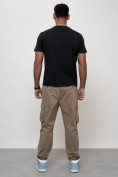 Купить Джинсы карго мужские с накладными карманами бежевого цвета 2421B, фото 12