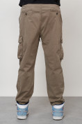 Купить Джинсы карго мужские с накладными карманами бежевого цвета 2421B, фото 4