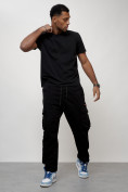 Купить Джинсы карго мужские с накладными карманами черного цвета 2421Ch, фото 10