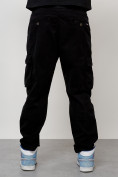 Купить Джинсы карго мужские с накладными карманами черного цвета 2421Ch, фото 4