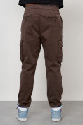 Купить Джинсы карго мужские с накладными карманами коричневого цвета 2421K, фото 8