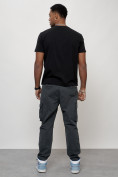 Купить Джинсы карго мужские с накладными карманами темно-серого цвета 2421TC, фото 11