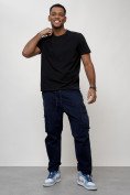 Купить Джинсы карго мужские с накладными карманами темно-синего цвета 2421TS, фото 10