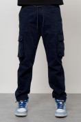 Купить Джинсы карго мужские с накладными карманами темно-синего цвета 2421TS, фото 5