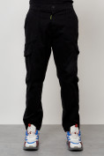 Купить Джинсы карго мужские с накладными карманами черного цвета 2422Ch, фото 5