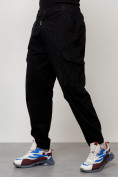 Купить Джинсы карго мужские с накладными карманами черного цвета 2422Ch, фото 6
