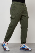 Купить Джинсы карго мужские с накладными карманами цвета хаки 2422Kh, фото 3