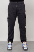 Купить Джинсы карго мужские с накладными карманами темно-серого цвета 2422TC, фото 5
