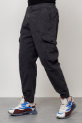 Купить Джинсы карго мужские с накладными карманами темно-серого цвета 2422TC, фото 6