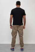 Купить Джинсы карго мужские с накладными карманами бежевого цвета 2423B, фото 12