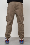 Купить Джинсы карго мужские с накладными карманами бежевого цвета 2423B, фото 8