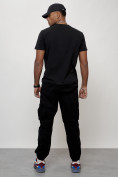 Купить Джинсы карго мужские с накладными карманами черного цвета 2423Ch, фото 10