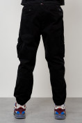 Купить Джинсы карго мужские с накладными карманами черного цвета 2423Ch, фото 6