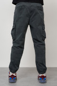 Купить Джинсы карго мужские с накладными карманами темно-серого цвета 2423TC, фото 10