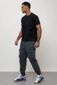 Купить Джинсы карго мужские с накладными карманами темно-серого цвета 2423TC, фото 4