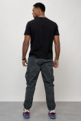 Купить Джинсы карго мужские с накладными карманами темно-серого цвета 2423TC, фото 6