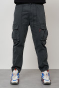 Купить Джинсы карго мужские с накладными карманами темно-серого цвета 2423TC, фото 7