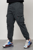 Купить Джинсы карго мужские с накладными карманами темно-серого цвета 2423TC, фото 8