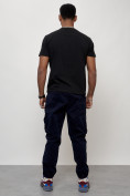 Купить Джинсы карго мужские с накладными карманами темно-синего цвета 2423TS, фото 10