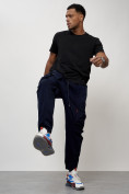 Купить Джинсы карго мужские с накладными карманами темно-синего цвета 2423TS, фото 2