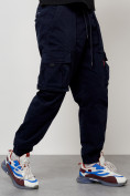 Купить Джинсы карго мужские с накладными карманами темно-синего цвета 2423TS, фото 5