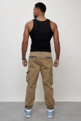 Купить Джинсы карго мужские с накладными карманами бежевого цвета 2424B, фото 4