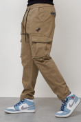 Купить Джинсы карго мужские с накладными карманами бежевого цвета 2424B, фото 6