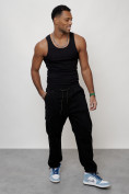 Купить Джинсы карго мужские с накладными карманами черного цвета 2424Ch, фото 12