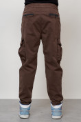 Купить Джинсы карго мужские с накладными карманами коричневого цвета 2424K, фото 8