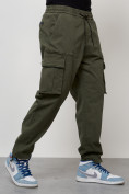 Купить Джинсы карго мужские с накладными карманами цвета хаки 2424Kh, фото 7