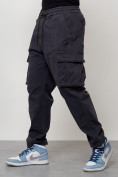 Купить Джинсы карго мужские с накладными карманами темно-серого цвета 2424TC, фото 2