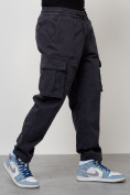 Купить Джинсы карго мужские с накладными карманами темно-серого цвета 2424TC, фото 3
